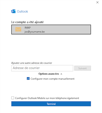 Imap in outlook 10 FR