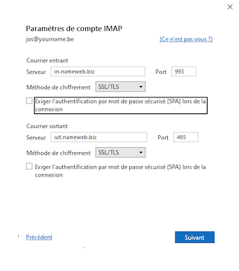imap in outlook 9 FR